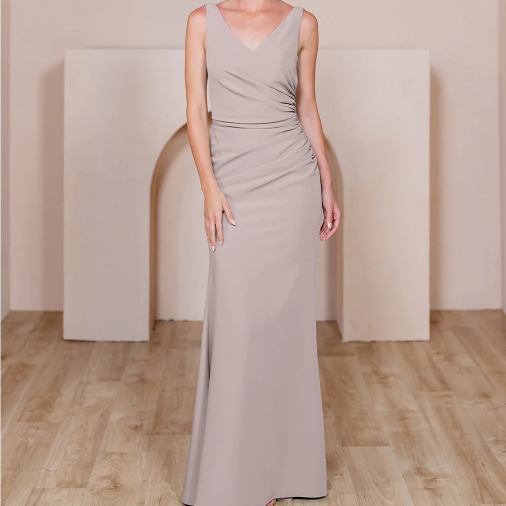 Revelry Dawson Crepe Dress in Almond